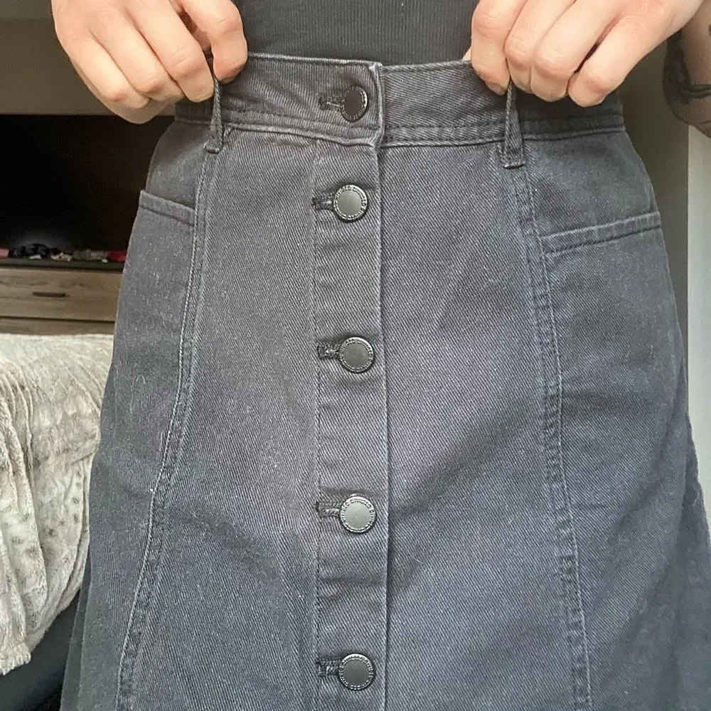Black Button Down Skirt (2) Divided